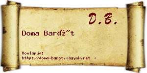 Doma Barót névjegykártya